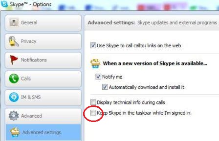 Minimize Skype to Taskbar
